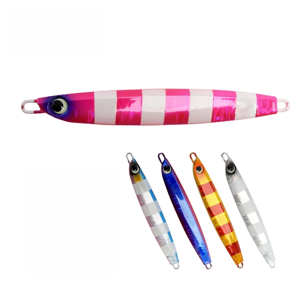 TOLU nouveau gabarit métallique à coulage lent 5 couleurs yeux 3D 60g-200g longue coulée gabarits d'automne à coulage lent leurre de pêche en eau salée en haute mer