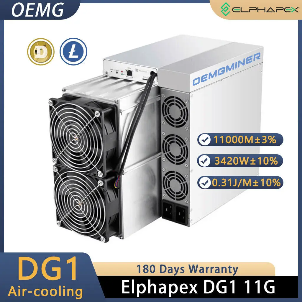 PROMO DELIVERY ElphaPex DG1 11000MH/s 3420W LTC+DOGE Miner Scrypt Algorithm ASIC Mining