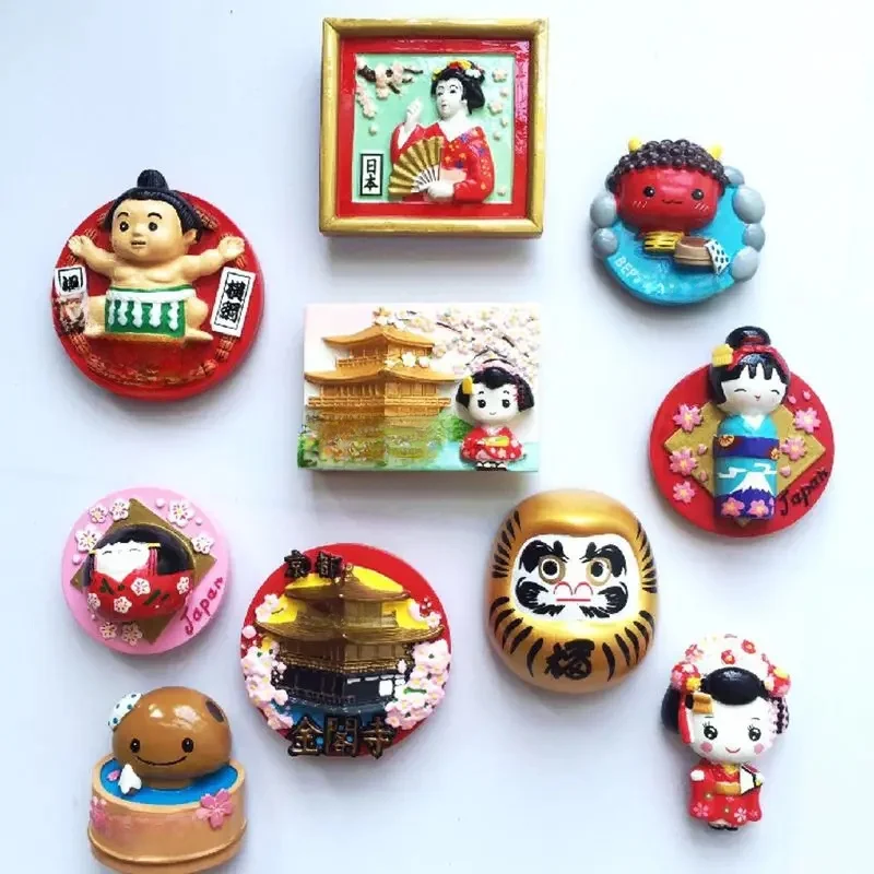 Kioto Golden Pavilion Sumo Hot Springs 3D magnes na lodówkę z żywicy pamiątka z podróży lodówka magnetyczne naklejki Home Decoration — zdjęcie 2