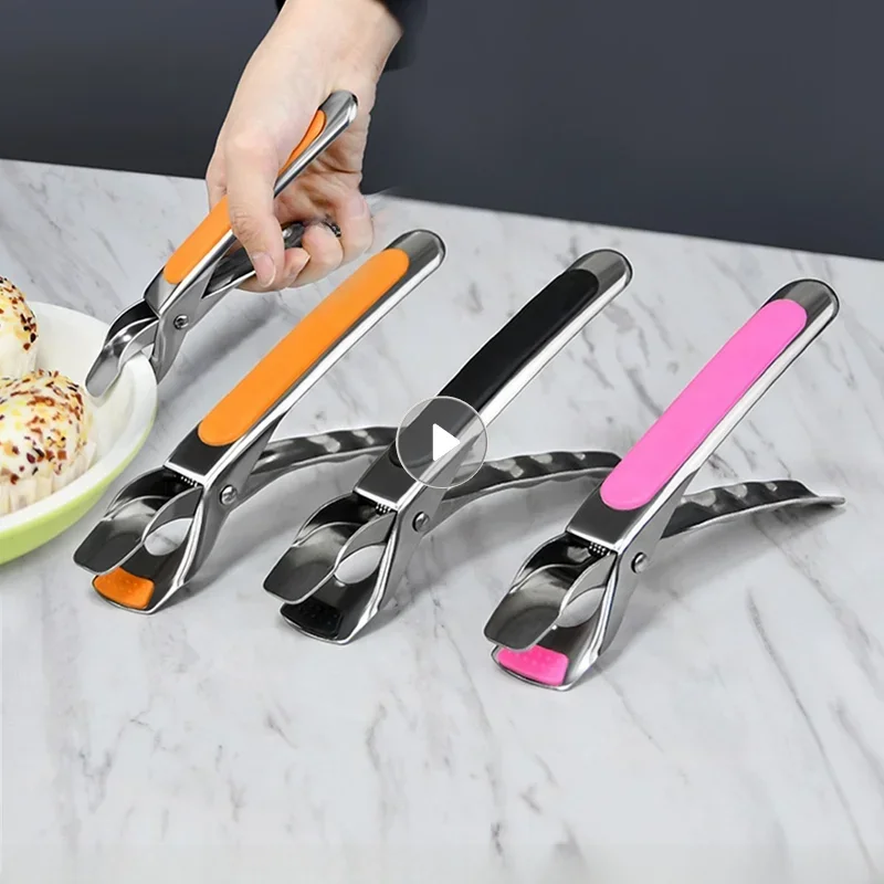 Keuken Anti Verbrandingsplaat Kom Schotel Pannenlap Houder Roestvrij Stalen Klem Anti-Hot Clip Lifter Keuken Oven Accessoires Tool - afbeelding 2
