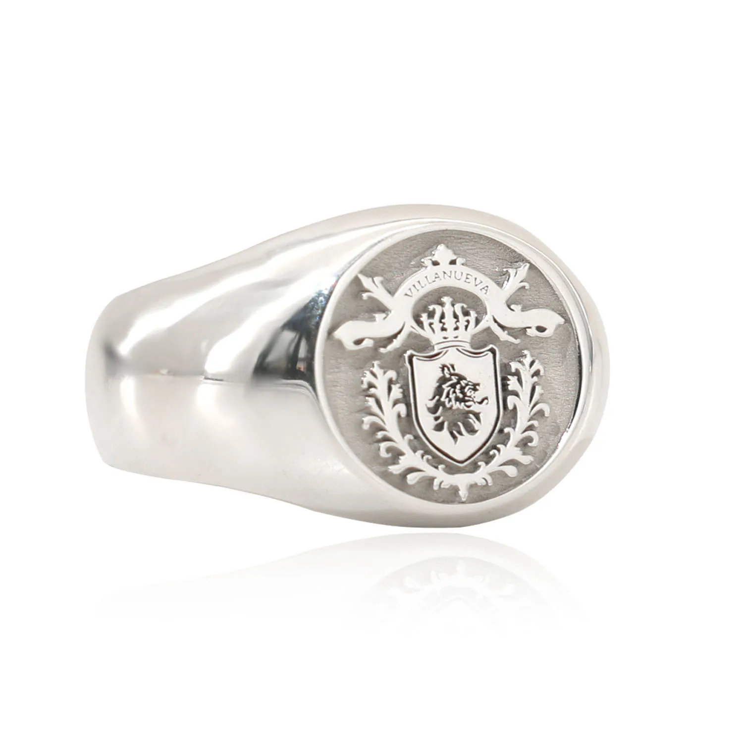 17mm Round 925 Solid Silver Men Ring For Family Signet Ring