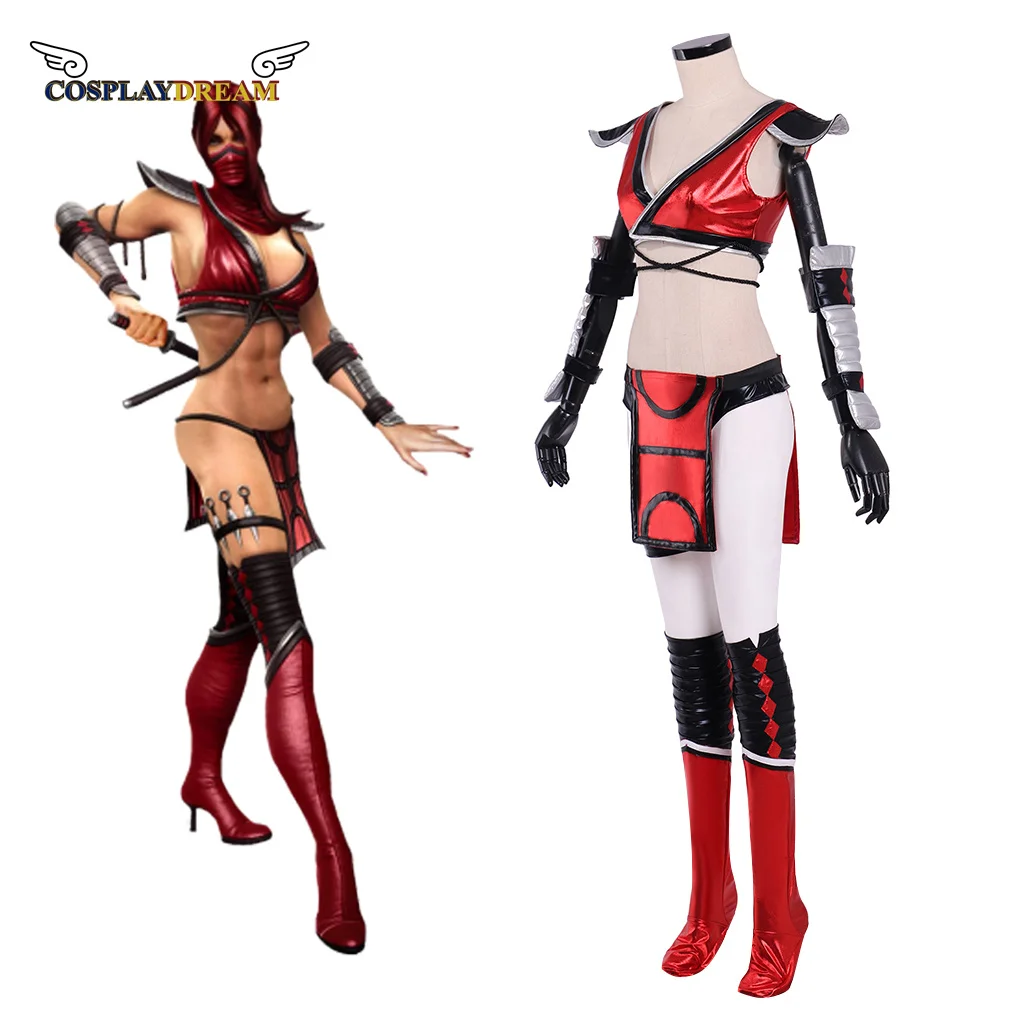 

Game Mortal Kombat 11 Skarlet cosplay costume Skarlet Combat Outfit Adult Women Halloween Carnival Suit Custom Made