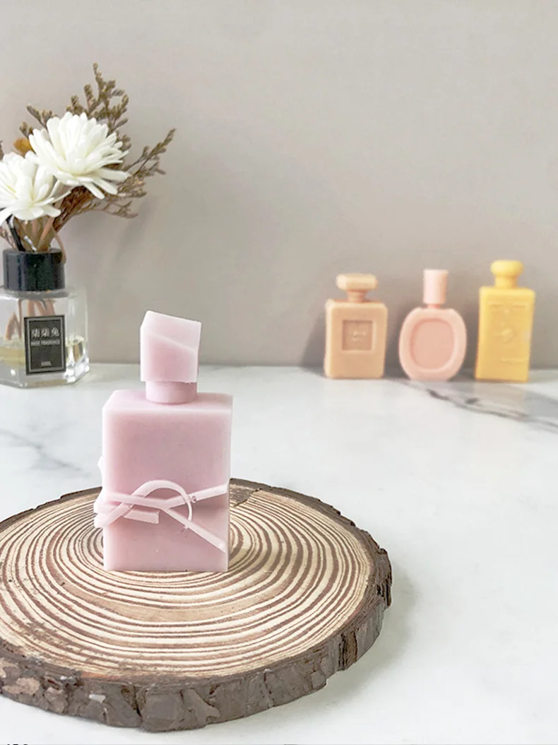 New Make Candle Mold Silicone Geometric Bottle Form Silicone Candle Mould Soy Wax Soap Gypsum Epoxy Mold Candles Making Supplies