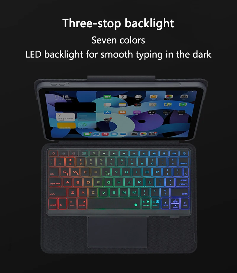 Imagem -05 - Dividido Teclado Mágico para Ipad Pro Tampa do Teclado Backlight ar 10.9 10.5 2023 10.2 7th 8th 9th Mini 2023 2023 2023 Case