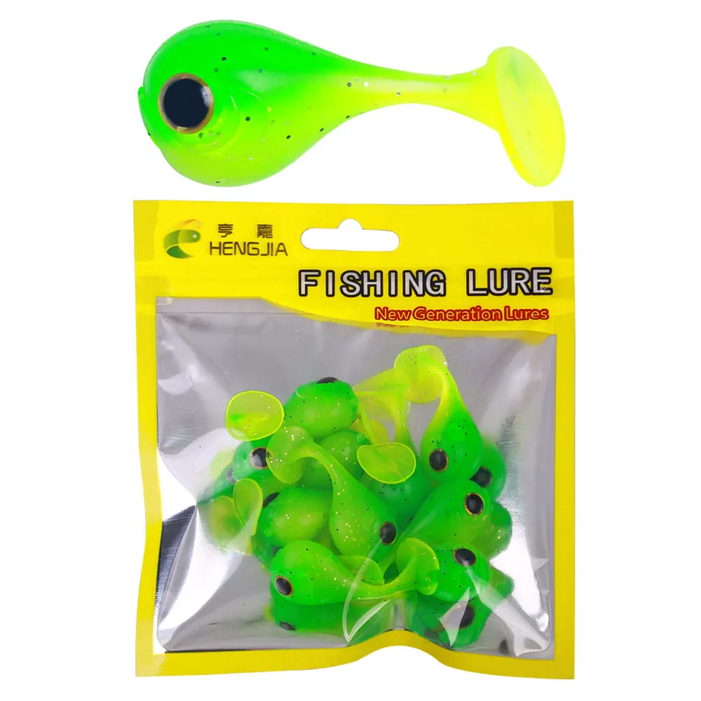10 Stück/Beutel Großäugiger Weicher Angelköder mit Paddelschwanz, Silikonköder, Kleiner Fetter Minnow-Swimbait, Professionelle Angelausrüstung