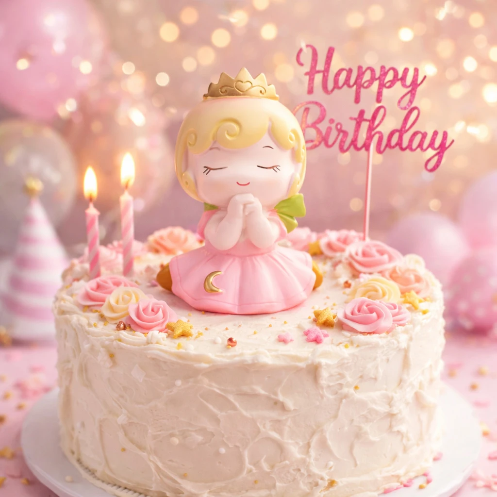 1 Stück Cartoon Kronprinzessin Kuchendekoration Niedlicher Rosa Rock Mädchen Ornament Kindergeburtstag Backdekoration