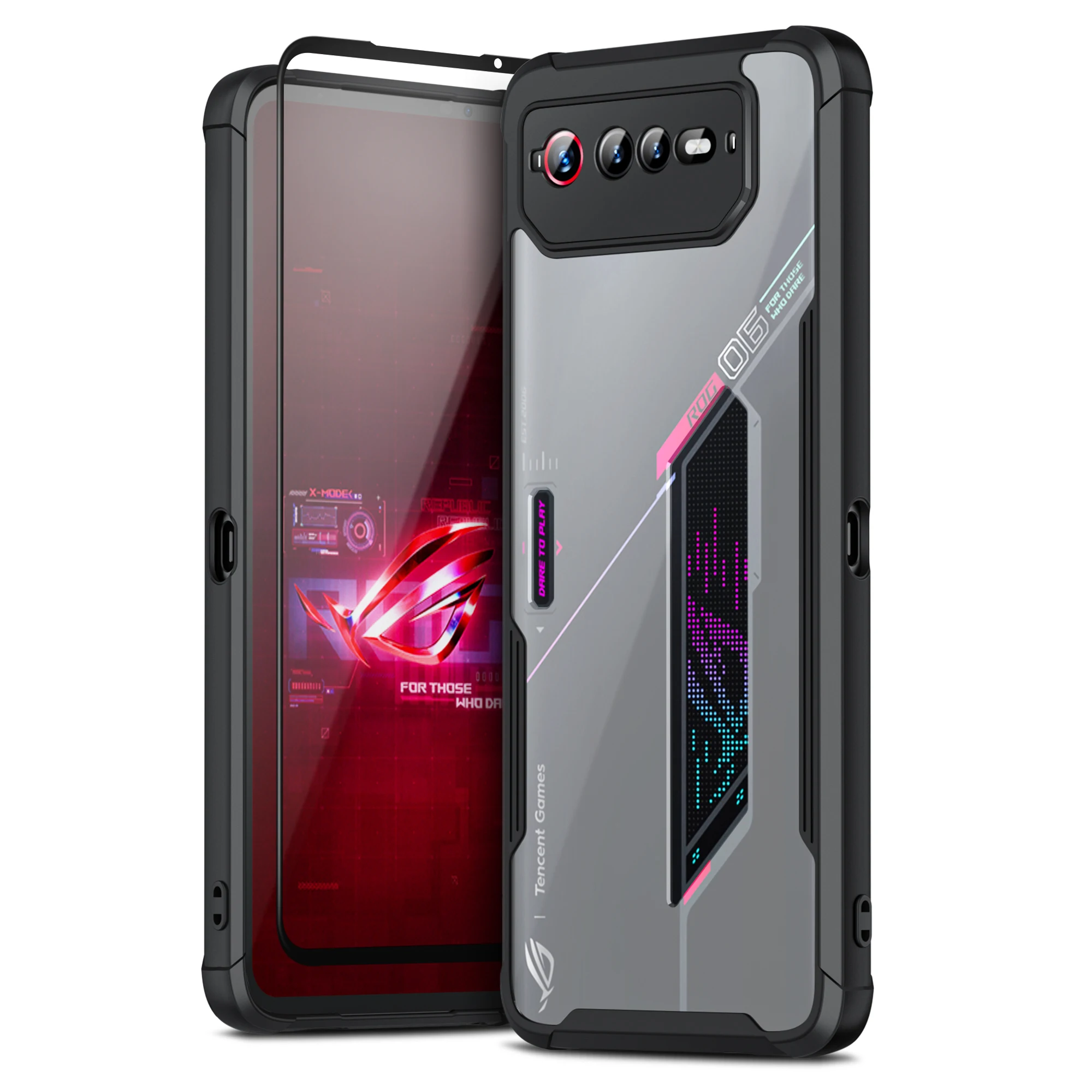 ZSHOW Case for ASUS ROG Phone 6 Cover Slim Thin Soft TPU Clear PC Back Air Trigger Compatible Camera Protection Shockproof