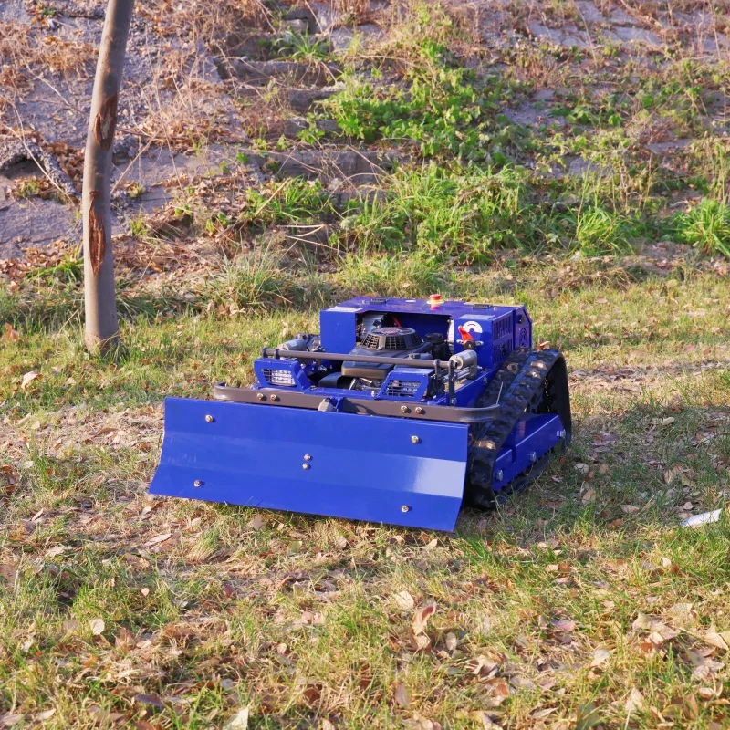 تخصيص التحكم عن بعد الزاحف روبوت جزازة العشب مع مجرفة الثلج مناسبة لجميع المواسم لاستعادة الأرض على المنحدرات #5
