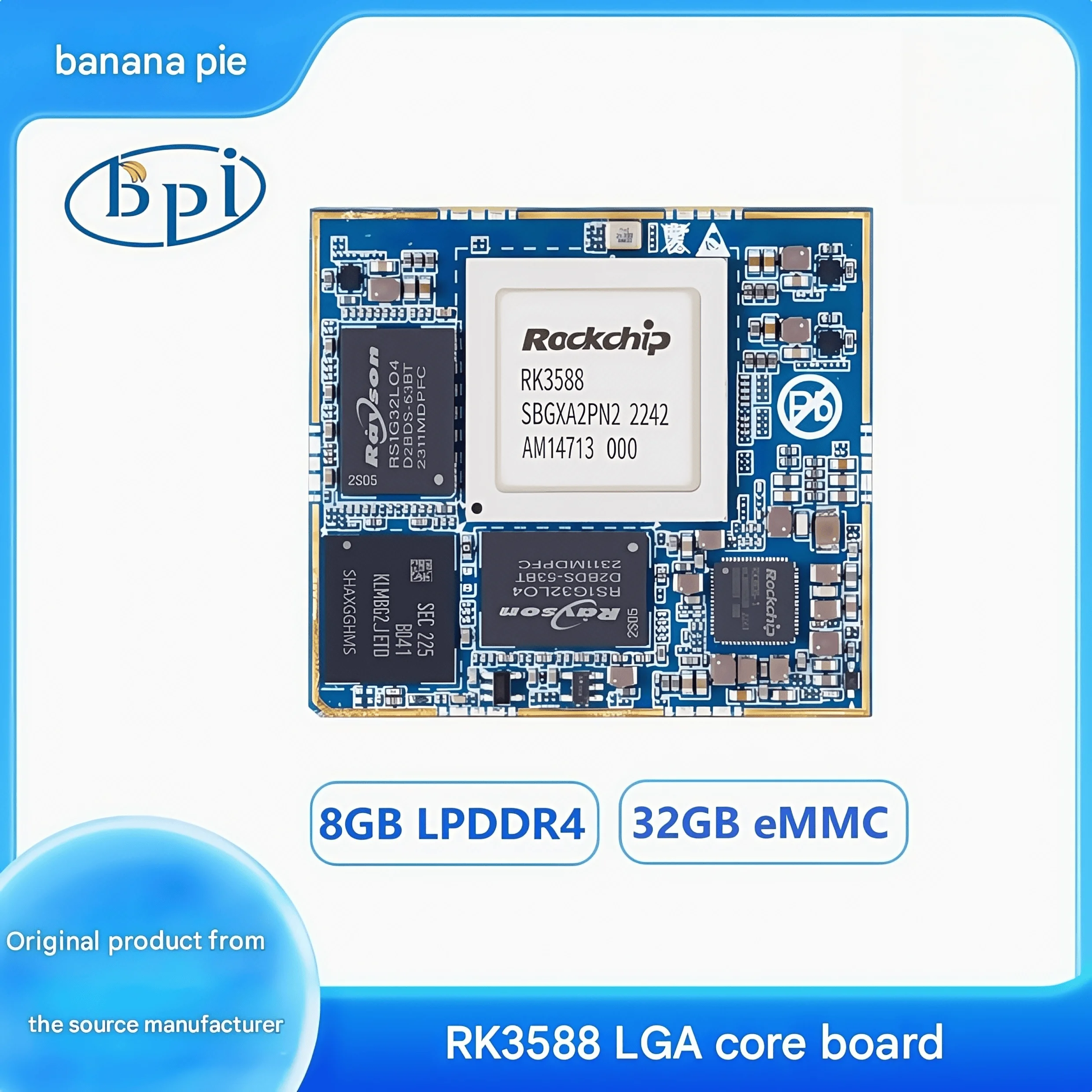 

Banana Pi BPI-RK3588 LGA package BG core board and development kit adopt Rockchip RK3588 chip design