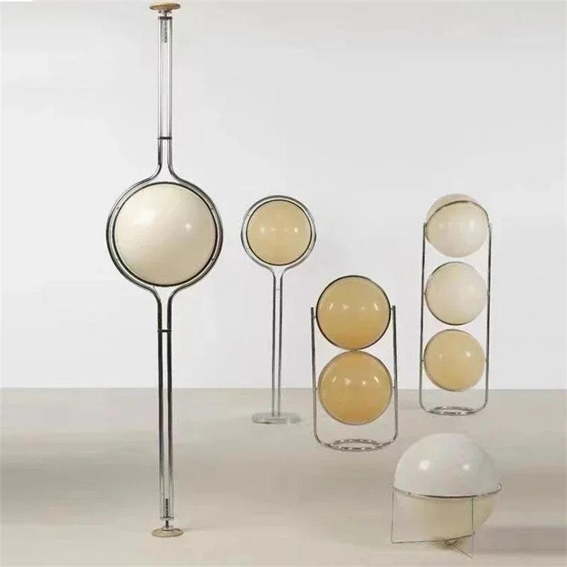 Lampa biurkowa LED E27 z metalu chromowanego, kreatywna, rok 2026, do salonu, pokoju hotelowego, biała akrylowa kula, lampy art deco, lampa podłogowa. — zdjęcie 2