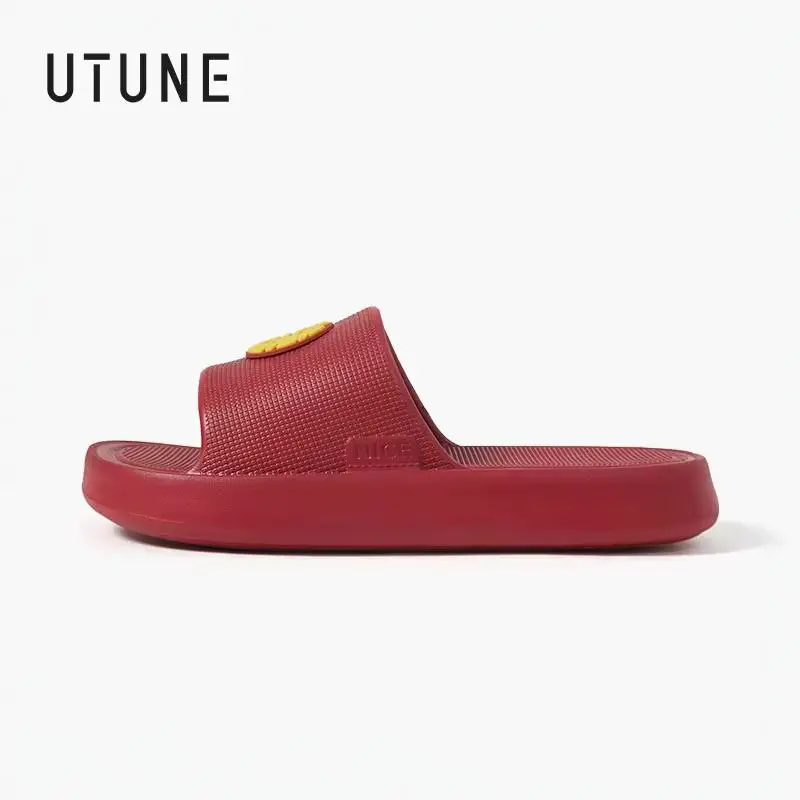

UTUNE Red Summer Wedding Couple Slippers – Festive Bridal Home Anti-Slip Sandals for Women