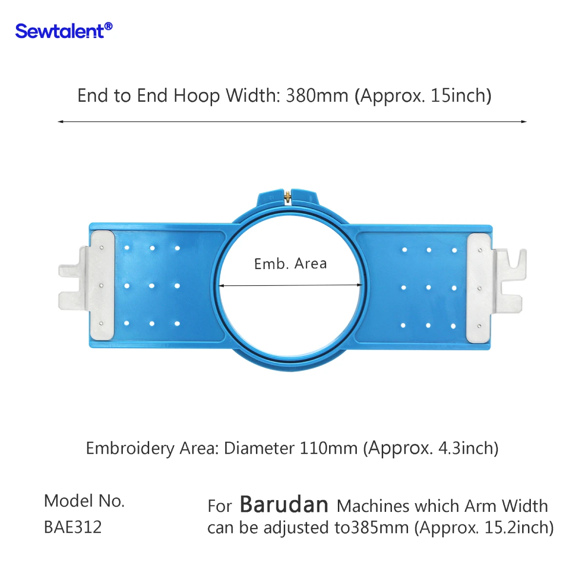 Sewtalent Embroidery Hoops for Barudan ES Sewing and Embroidery Machine Rings Tubular Frames