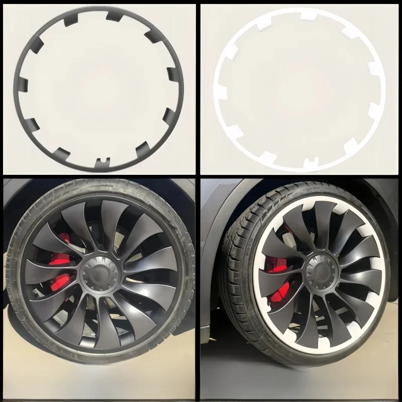4 SZTUK Kołpaki 21-calowe Ochrona piasty koła dla Tesla Model Y Performance Ochraniacze obręczy ABS Kołpaki kołowe 2018-2024 — zdjęcie 2