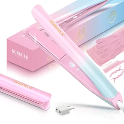 Hair Straightener Colorful Light Dual Voltage Flat Iron for Travel Professional Salon Ceramic Straightening and Curling Iron