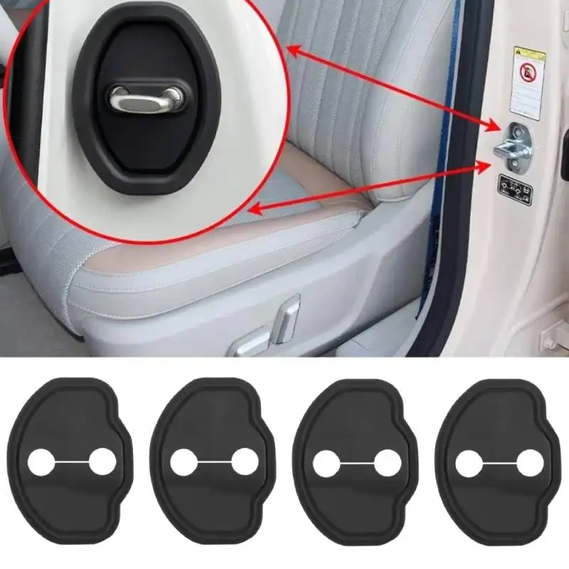 

Защитная наклейка на дверной замок автомобиля для Tesla Model 3, Y, X, S, бесшумный амортизатор, силиконовые накладки, защитный декор для дверного замка