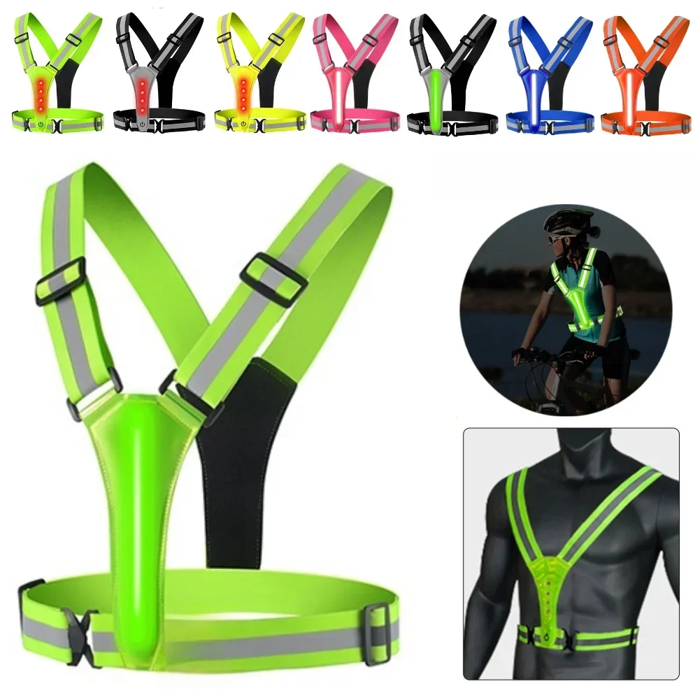 AliExpress VKTECH Safety Vest USB Rechargeable Adjustable & Elastic High Visibility Running Vest LED Safety Running