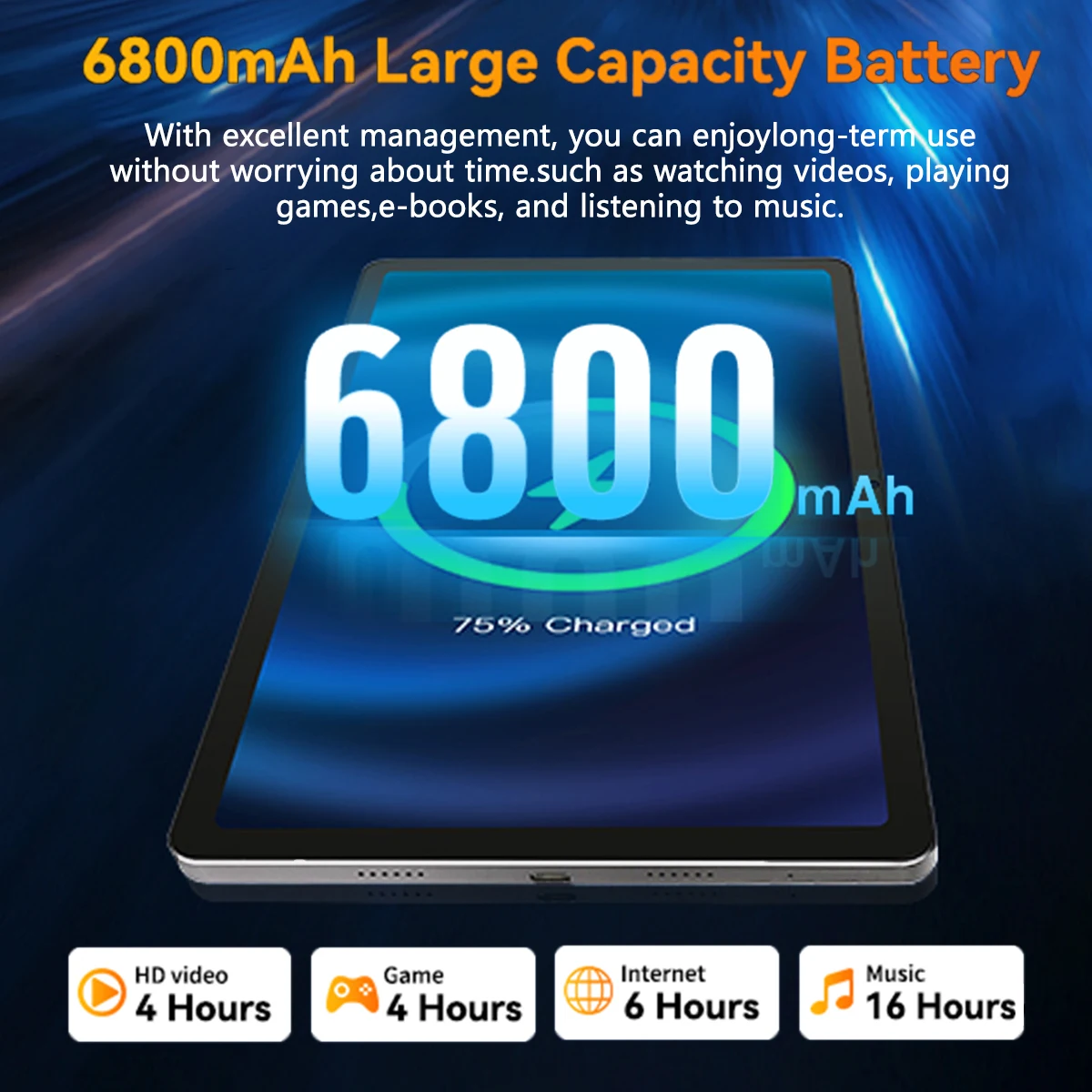 AEEZO C9 Tablet da 11 pollici Display HD Android14 processore Octa-Core 12GB RAM + 128GB ROM(1TB TF) 5MP + 13MP batteria 6800mAh a schermo diviso