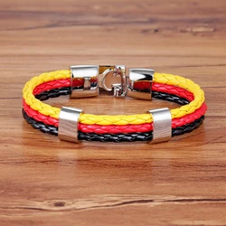 TYO National Flag France/Spain/Russia/Brazil 9 Style Leather Bracelet Sport Bangle Men Women Handmade Jewelry Accessories Gift