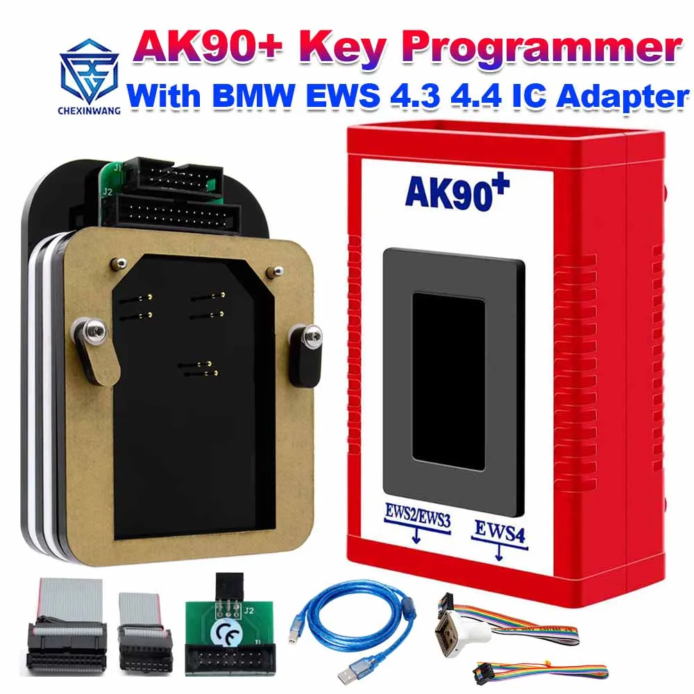 AK90+ For BMW AK90 Auto Key Programmer Key Code Read with EWS-4.3 4.4 IC Adapter For XPROG-M AK90 R270 EWS CAS 1995-2009