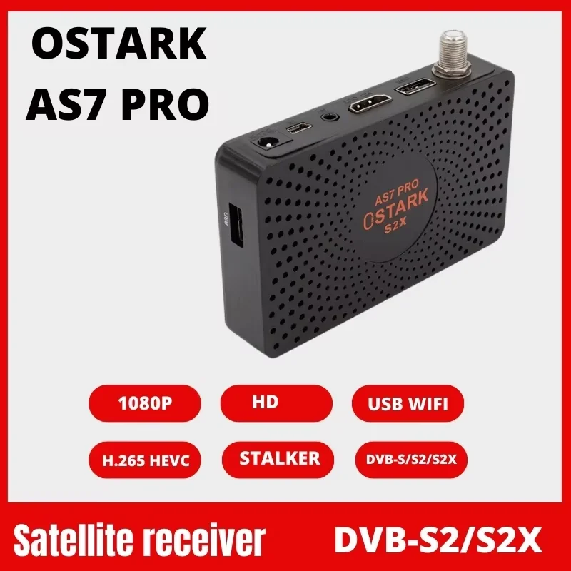 Offer! Satellite Receiver Ostark AS7 Pro DVB-S2/S2X, T2MI, H.265 HD1080P Stalker Xtream Youtube USB wifi included shipping from Spain to Europe