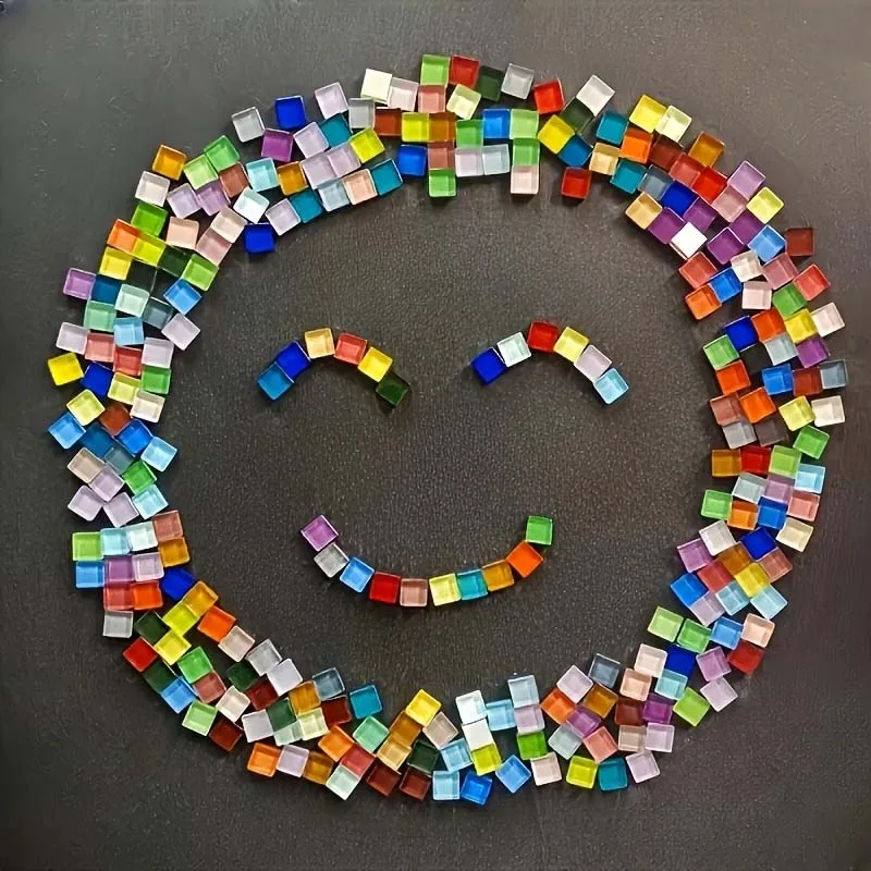 100 pièces de mosaïque en verre coloré de 1 cm, fournitures en verre pour l'artisanat DIY, art décoratif, cadre photo, art mural, décoration intérieure, jardin