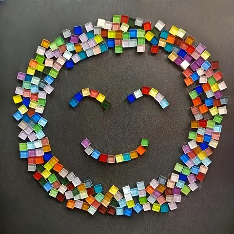 100pcs 1CM Colorful Glass Mosaic Tiles Glass Supplies for DIY Crafts Decorative Art Picture Frame Wall Art Home Decor Garden