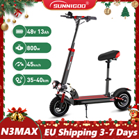 SUNNIGOO Electric Scooter For Adult 10inch Off-Road Max Speed ​​45km/h Fast Removable Seat Foldable E Scooter 40km Long Range