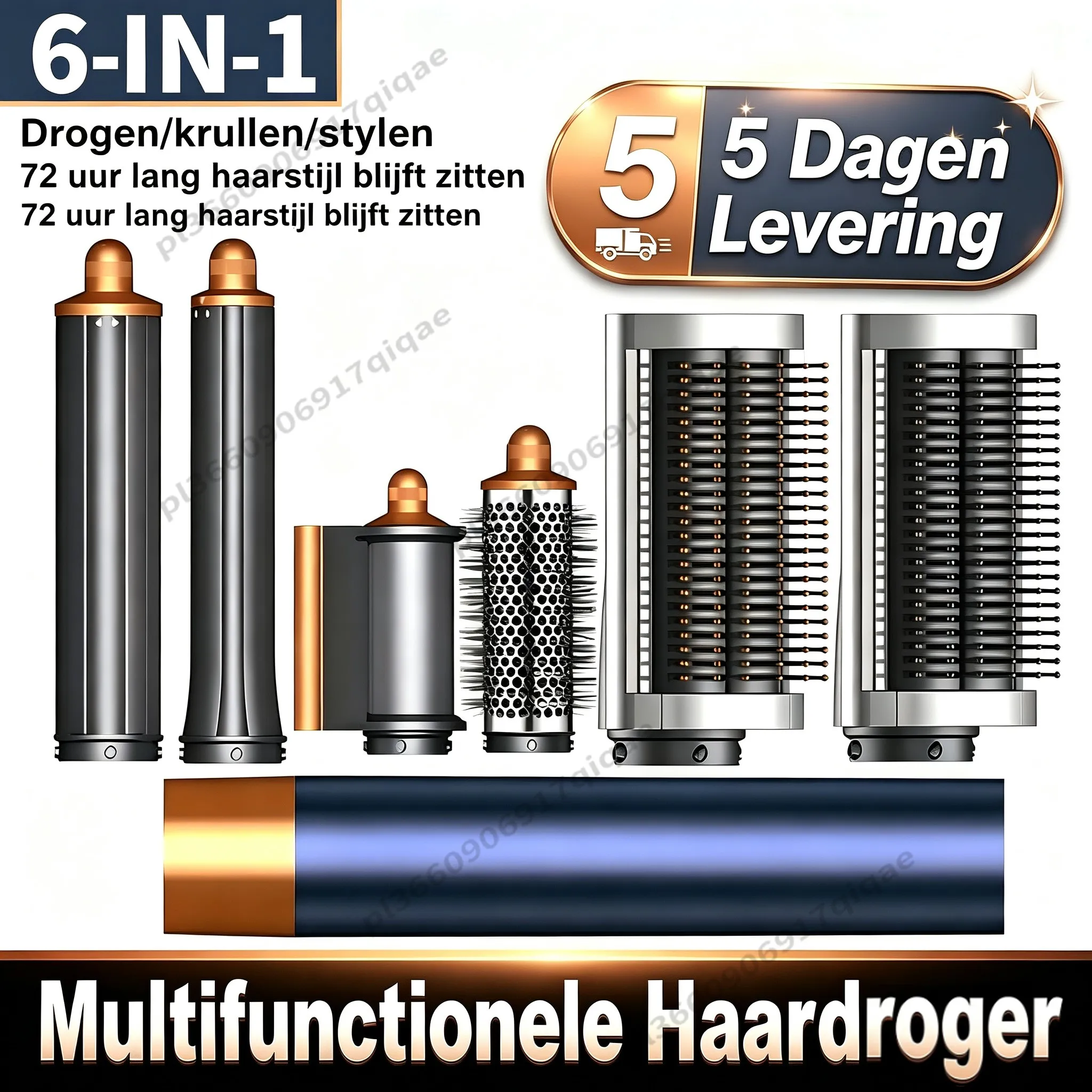 SenCiciMen 6-in-1 Professionele Heteluchtstyler met Negatieve Ionentechnologie Multistyler Set voor Automatisch Krullen, Haarstyling Gereedschap voor Snel Drogen Krullen Volume & Gladmaken Het Beste