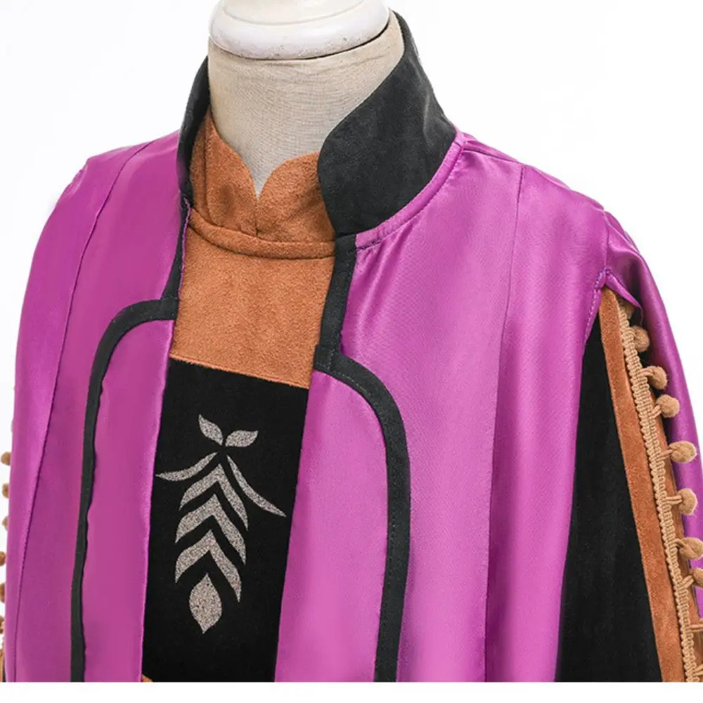 الأميرة آنا تأثيري حلي المجمدة 2 تمويه للأطفال الفتيات فستان الخيال وتتسابق لعب الأدوار هالوين كرنفال فستان بتصميم حالم