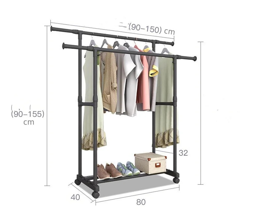Perchero de hierro para ropa, estante de almacenamiento, sala de estar, muebles para el hogar