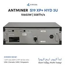 SR  Bitmain Antminer S19 XP+ Hyd 3U U3S19XP+H 558Th 10602W Bitcoin Miner Hydro Cooling