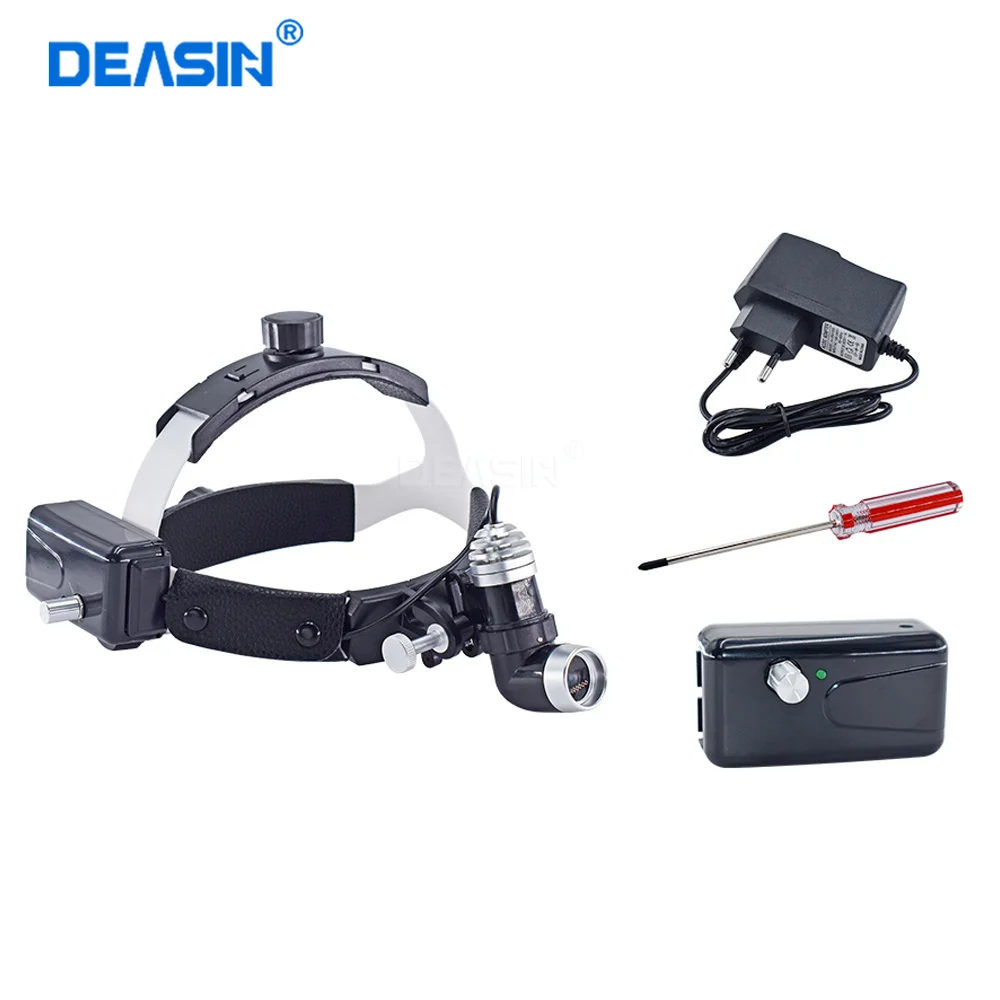 DEASIN 5W Dental LED Head Light Lamp for Binocular Loupes Brightness Spot Adjustable Dental Lab Headlamp Surgical Headlight