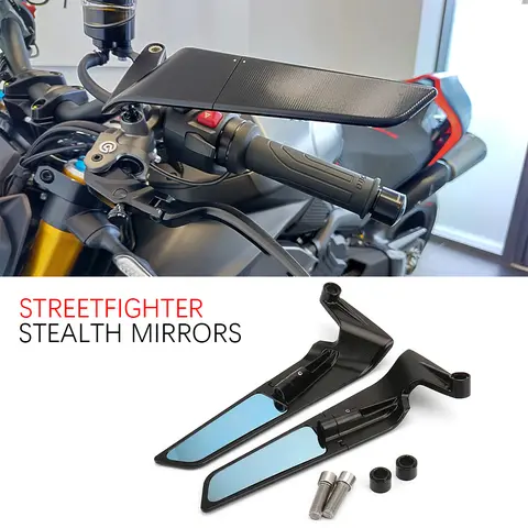 Motorcycle Rearview Mirrors For Ducati Streetfighter V2 V4 V4S Stealth Sport Winglet Mirror Kits Adjustable Stealth Mirrors