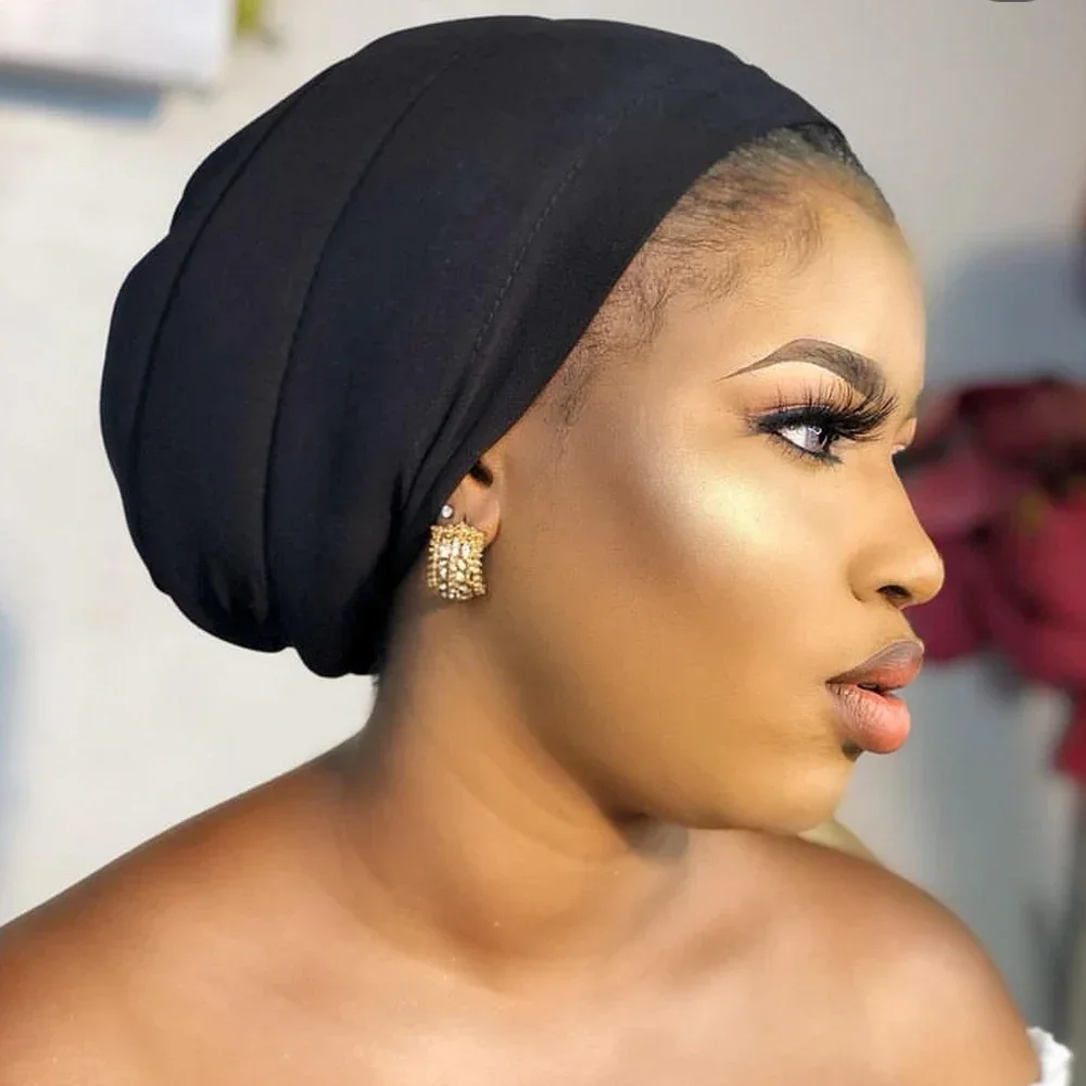 Turban léger sous écharpe, bonnet noir, élévateur de turban, sous-vêtement