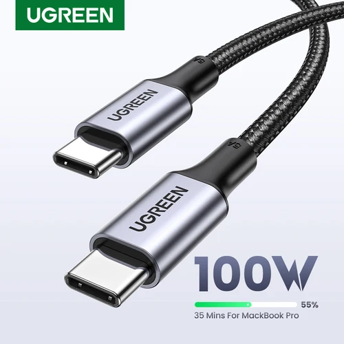 UGREEN-Cable USB PD100W tipo C para teléfono móvil, Cargador rápido para Xiaomi, Samsung, MacBook, iPad, 5A
