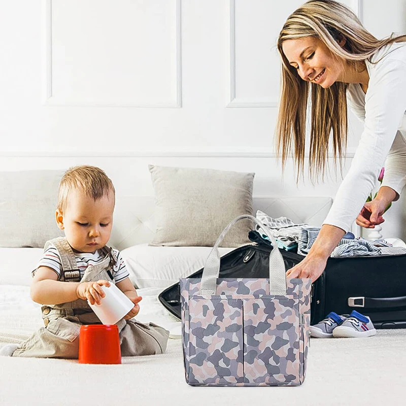 

Сумка для подгузников большой емкости, сумка через плечо с несколькими отделениями и принтом