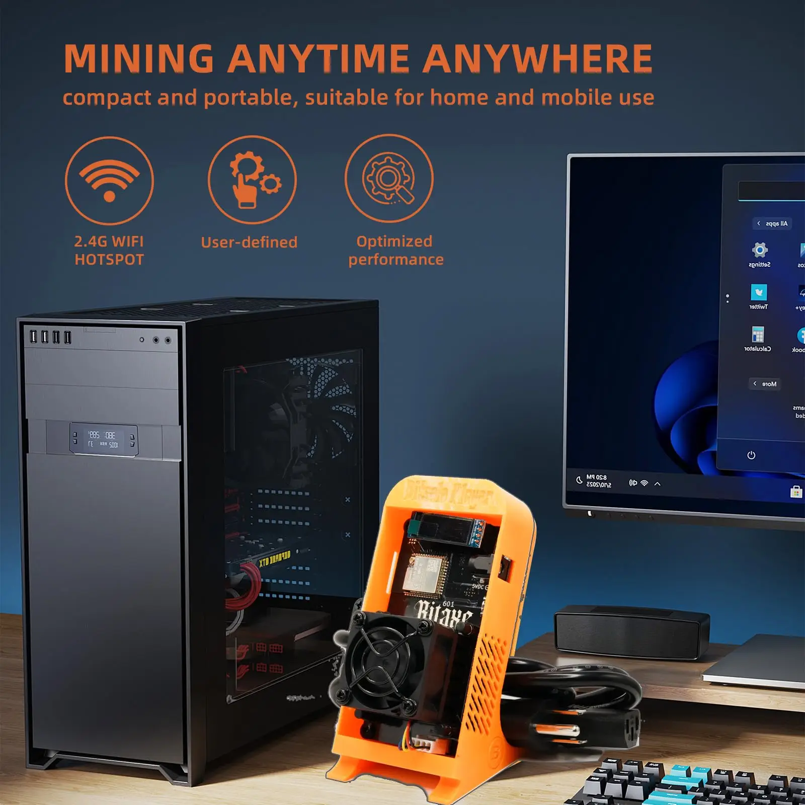 Bitaxe Gamma 601 Solo Bitcoins Miner 1.2TH/s BM1370 Asic Chip 18W BTC Lottery Crypto Miners Asik Bitcoins Mining Machine