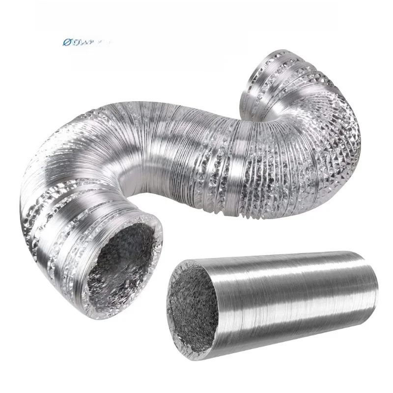 60/80/100/110/120/150mm szyfrowana folia aluminiowa rura wentylacyjna skalowalna rura dymna wylot kuchenny wąż wentylatora wyciągowego w łazience — zdjęcie 2