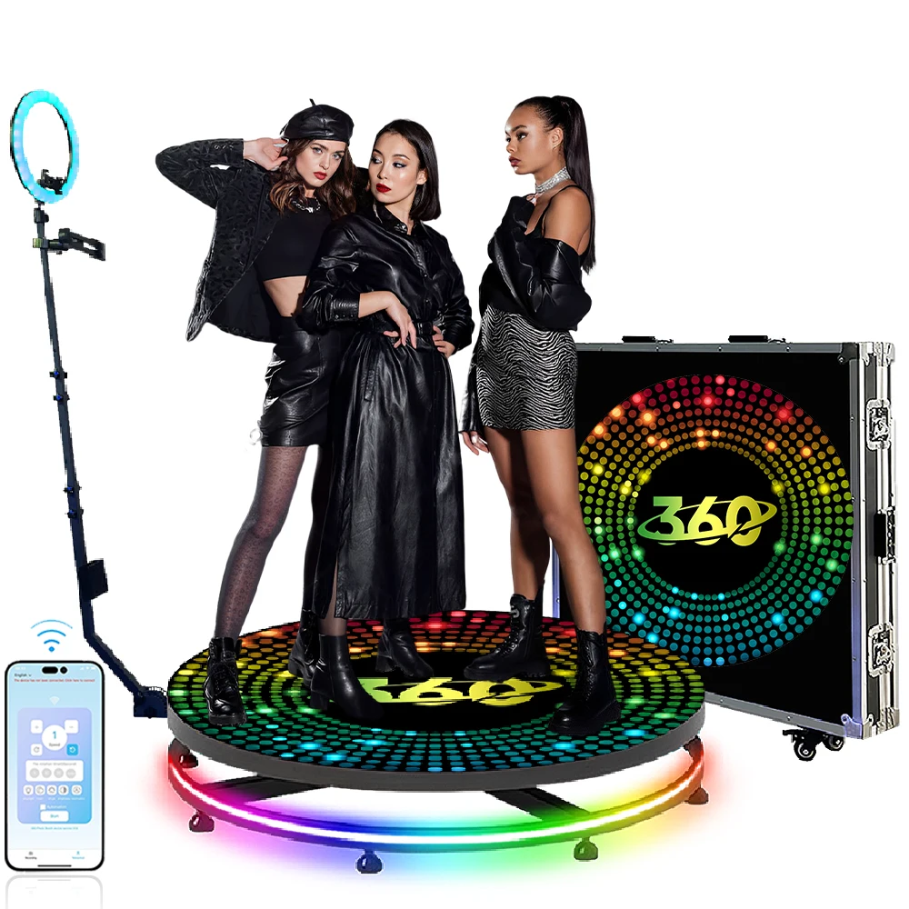 Portable Selfie Magic 360 Photos Booth Cabin Photo Booth 360 100cm Rotating Plane Camera wedding Booth Machine 360 for Parties