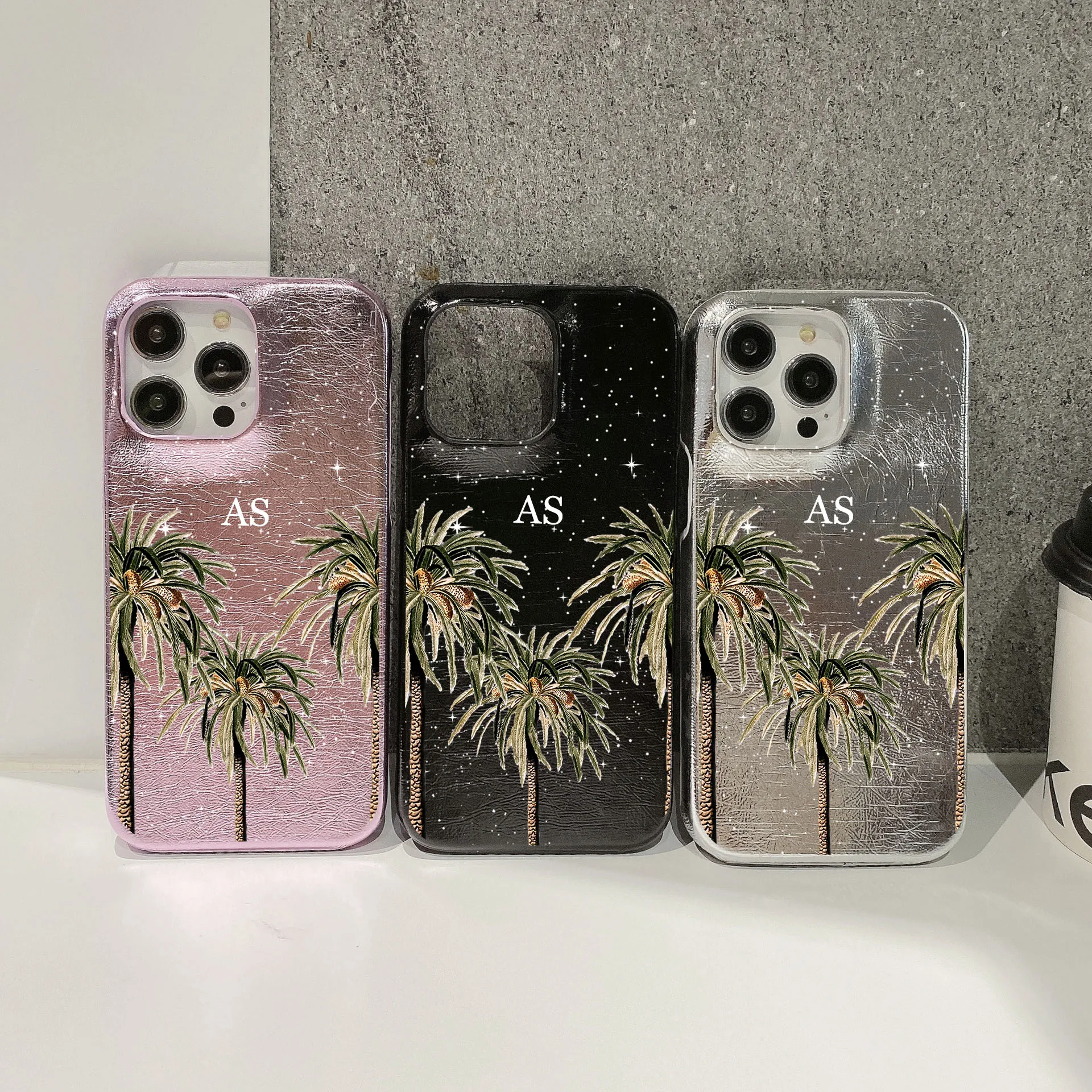 Personalised inevitable Initial kafr letters name Leather Case for iphone  11 12 14 13 15 Pro Max mini 16 Plus Luxury Hard Covers - AliExpress  202192403