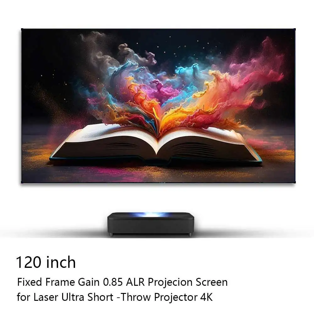 

120 Inch ALR UST Projector Screen 16:9 Fixed Frame Grey Anti Light Projetion Screen for Ultra Short Throw Laser Projector 4K