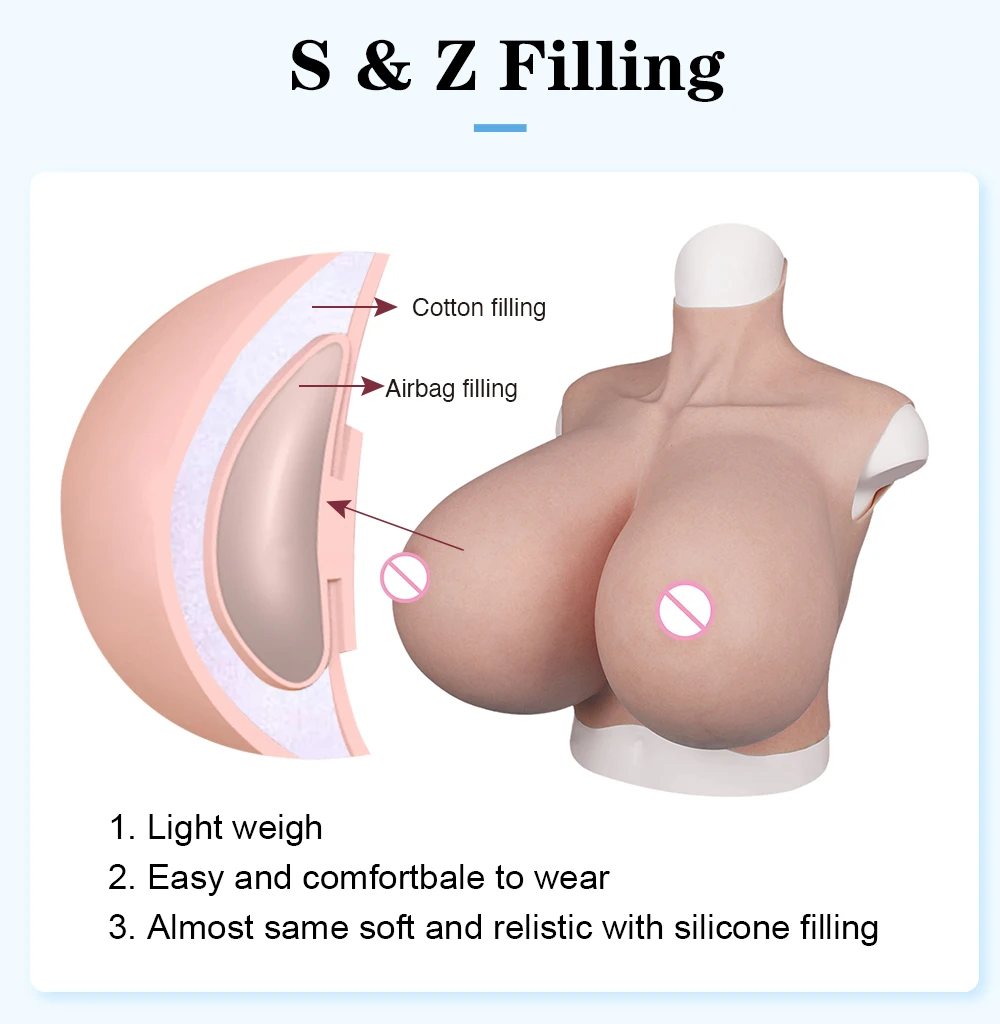 U-CHARMMORE New Process With Bloodshot Design Soft Silicone Breast Forms No-Oil Realistic Boobs For Transvestites