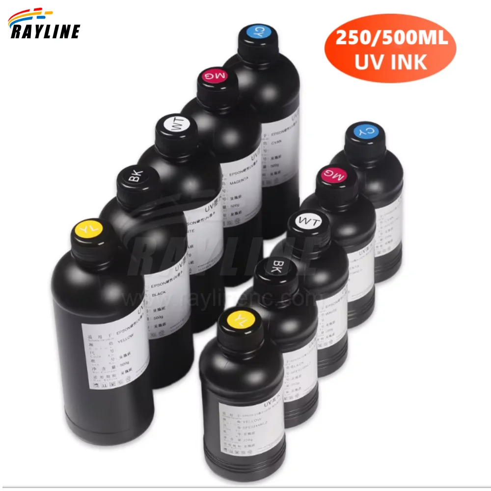 1PC 250ml 500ml UV Ink for Epson R1390 R2000 R1900 T50 L805 L800 L1800 For DX4 DX5 DX6 DX7 TX800 XP600 Printhead Hard ink uv ink