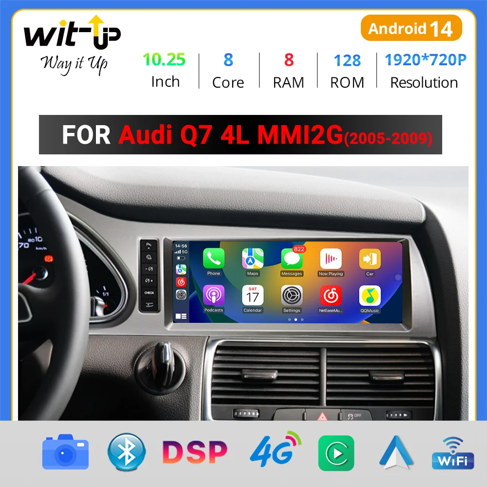 Wit-Up for Audi Q7 MMI2G 2005-2009 Apple CarPlay 10.25