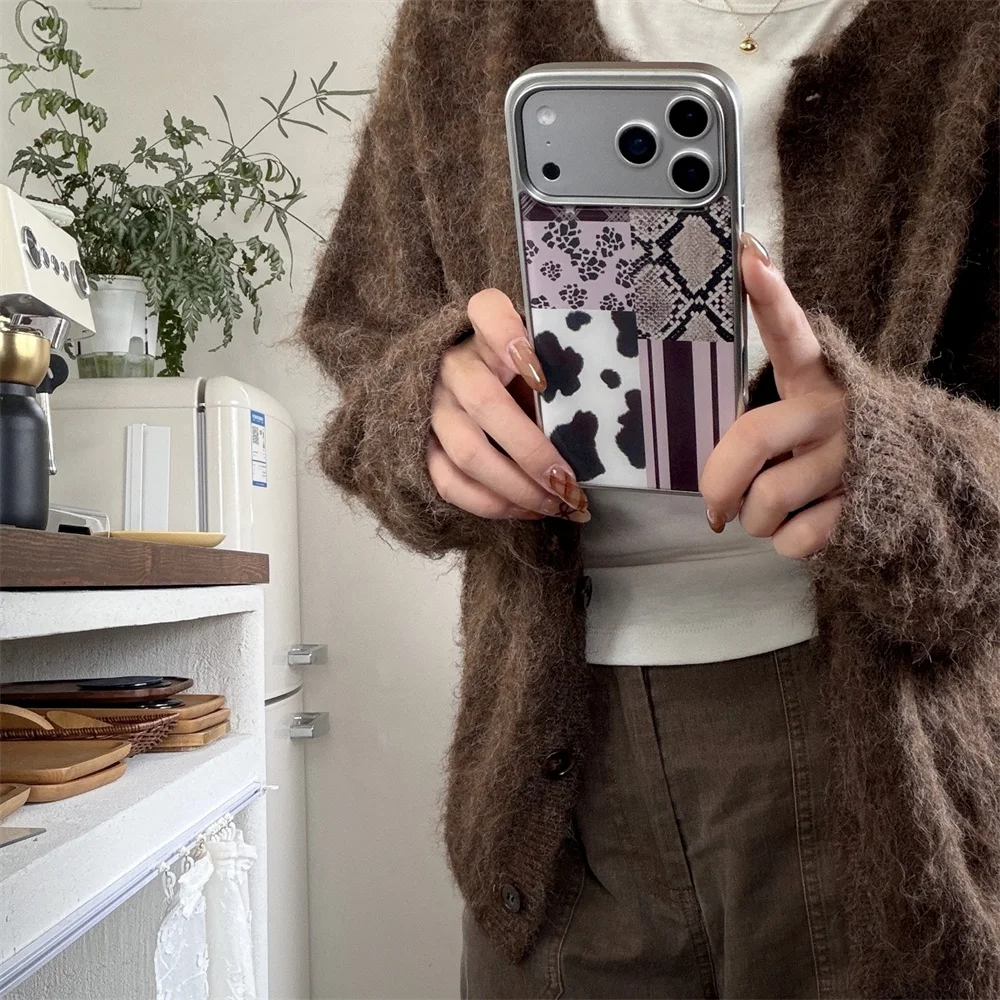 حافظة الهاتف المخططة الجديدة بنمط الأفعى اللاصق مناسبة لهاتف iPhone 17 Pro، 13، 14، 15، 16 Promax المضاد للسقوط #4