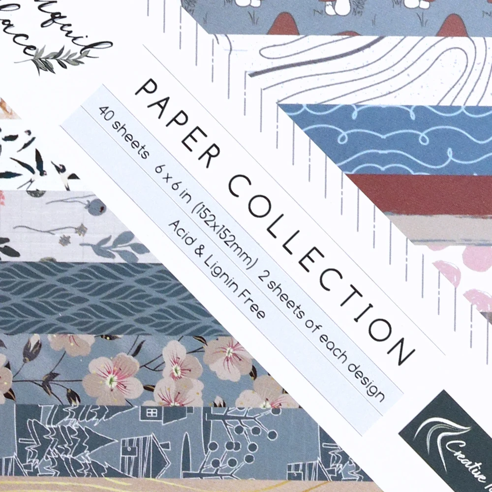 Creative Path Tranquil Place 6-Zoll-Scrapbooking-Papierblock mit Blumenmuster, dekoratives Scrapbook-Hintergrundpapier für Journaling – Detail 1