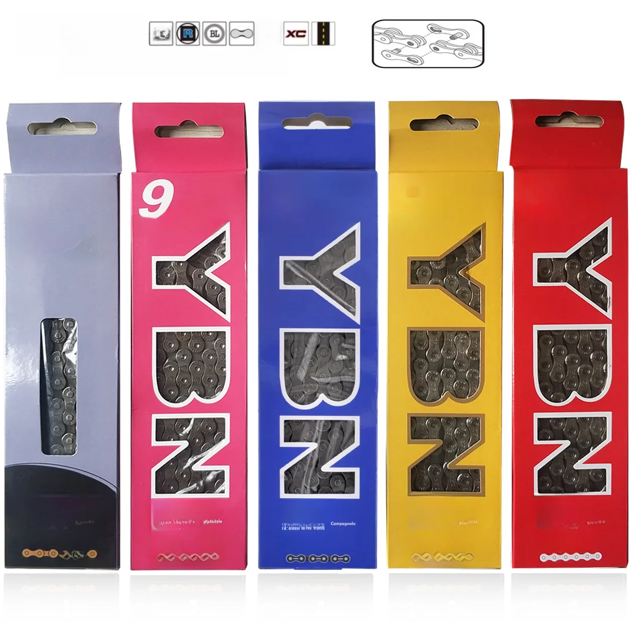 AliExpress Free delivery Taiwan YBN 8-12 speed mountain road bicycle lightweight chain suitable for SHIMANOSRAM variable speed flywheel