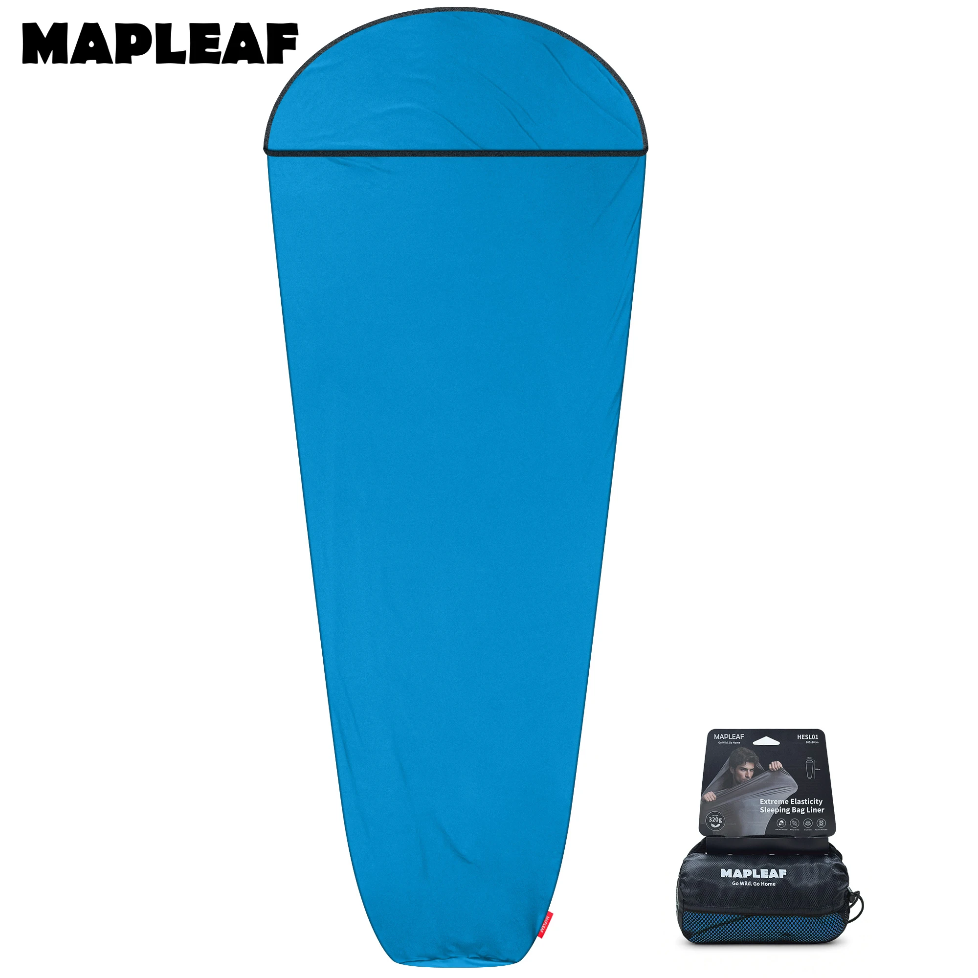 MAPLEAF Slaapzakvoering met hoge elasticiteit, anti-vuil slaapzak, reislaken, ultralicht, draagbaar, voor kamperen, wandelen, hotel, buiten
