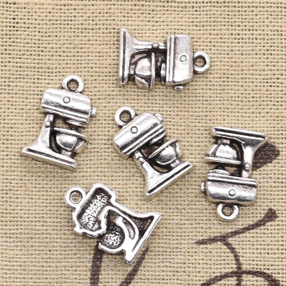 20 sztuk Charms elektryczny mikser kuchnia gotowanie 16x10mm antyczny wisiorek dopasowanie, w stylu Vintage tybetański brąz srebrny kolor, DIY dla naszyjnik — zdjęcie 2