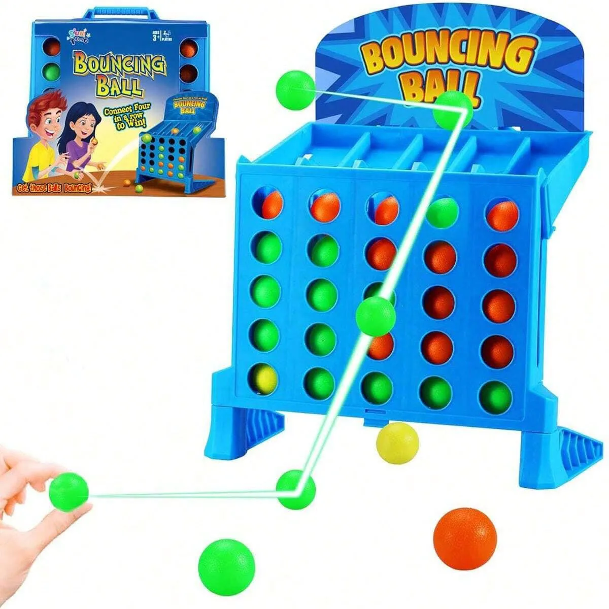 

Bounce Balls Shots Game, Connect Four Jumping Ball Game, 4 In a Row Ball Bounce Game, Bounce Ball Game Family Party Games, Funny Ball Tabletop Game Toys for Adults and Kids